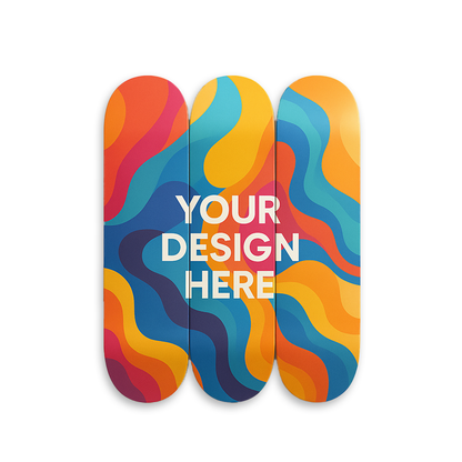 Make Your Own Custom Skateboard Triptych – Upload a Photo or Design